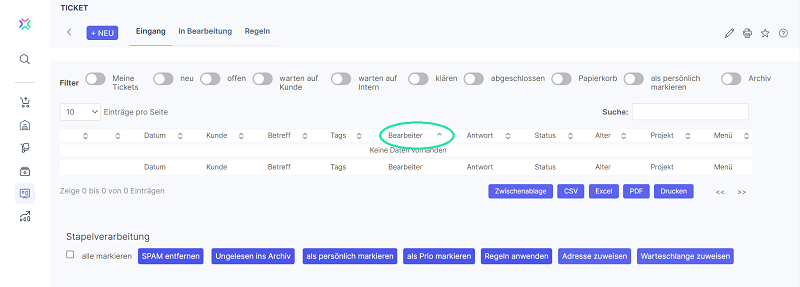 Xentral Ticketsystem Bearbeiter